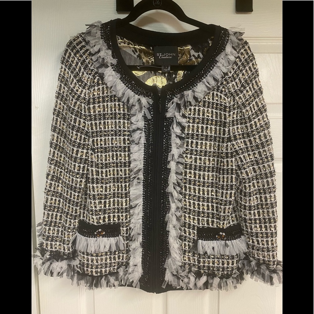 St John Couture Ruffle Blazer